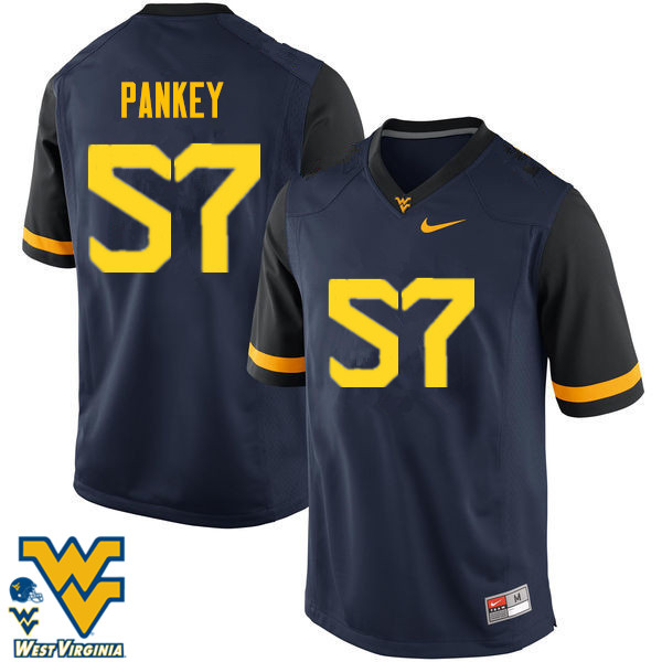 Men #57 Adam Pankey West Virginia Mountaineers College Football Jerseys-Navy - Click Image to Close